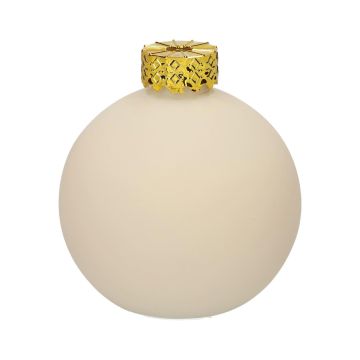 Glas Dekoflasche Weihnachtskugel ZIMA, beige-matt, 10,5cm, Ø9,8cm