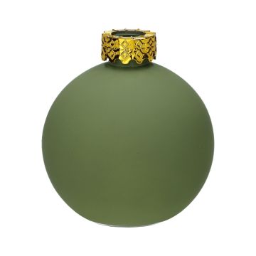 Glas Dekoflasche Weihnachtskugel ZIMA, grün-matt, 10,5cm, Ø9,8cm