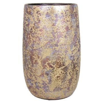 Keramikvase im Retro Style MAGO, Wischoptik, gold, 40cm, Ø22cm