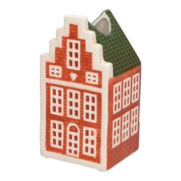 Deko Haus Blumenvase HOMEN mit Motiv, Keramik, braun-grün, 8,5x7,5x16,3cm Deko Haus Blumenvase HOMEN mit Motiv, Keramik, braun-grün, 8,5x7,5x16,3cm