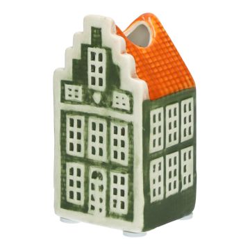 Deko Haus Blumenvase HOMEN mit Motiv, Keramik, grün-orange, 4,8x4,2x9cm Deko Haus Blumenvase HOMEN mit Motiv, Keramik, grün-orange, 4,8x4,2x9cm