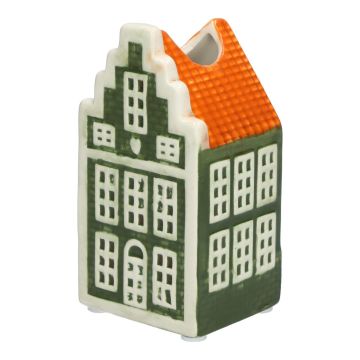 Deko Haus Blumenvase HOMEN mit Motiv, Keramik, grün-orange, 6,2x5,5x12cm Deko Haus Blumenvase HOMEN mit Motiv, Keramik, grün-orange, 6,2x5,5x12cm