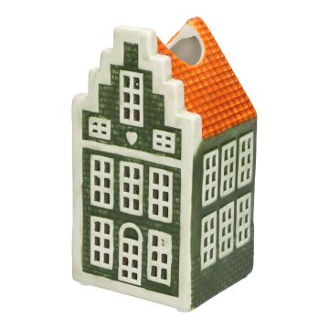 Deko Haus Blumenvase HOMEN mit Motiv, Keramik, grün-orange, 8,5x7,5x16,3cm Deko Haus Blumenvase HOMEN mit Motiv, Keramik, grün-orange, 8,5x7,5x16,3cm