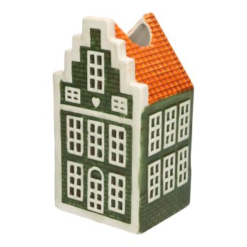 Deko Haus Blumenvase HOMEN mit Motiv, Keramik, grün-orange, 11,5x10,2x22cm Deko Haus Blumenvase HOMEN mit Motiv, Keramik, grün-orange, 11,5x10,2x22cm