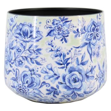 Pflanztopf Metall TERON mit Blumen Zwiebelmuster, blau-weiß, 5,9cm, Ø7,3cm Pflanztopf Metall TERON mit Blumen Zwiebelmuster, blau-weiß, 5,9cm, Ø7,3cm