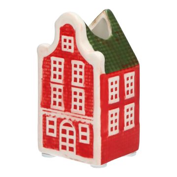 Deko Haus Blumenvase HOMEN mit Motiv, Keramik, rot-grün, 4,8x4,2x9cm Deko Haus Blumenvase HOMEN mit Motiv, Keramik, rot-grün, 4,8x4,2x9cm