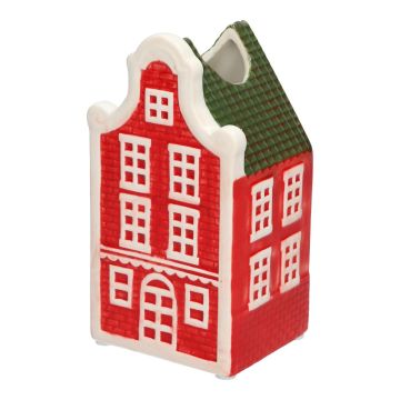 Deko Haus Blumenvase HOMEN mit Motiv, Keramik, rot-grün, 8,8x7,5x16,3cm Deko Haus Blumenvase HOMEN mit Motiv, Keramik, rot-grün, 8,8x7,5x16,3cm