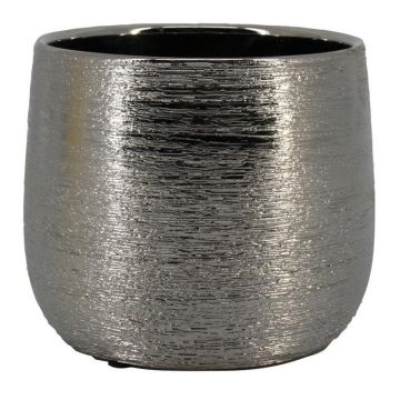 Blumentopf TAMSIN, Keramik, silber, 11cm, Ø13cm Blumentopf TAMSIN, Keramik, silber, 11cm, Ø13cm