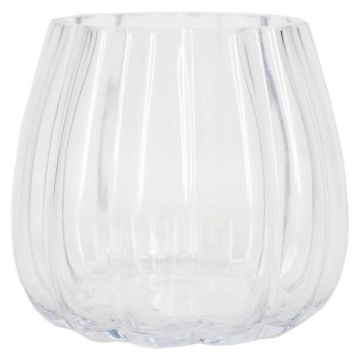 Windlichtglas JOTTEN mit Rillen, klar, 12cm, Ø13,3cm