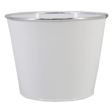 Zink Blumentopf FYNAS, weiß, 9,7cm, Ø12,3cm
