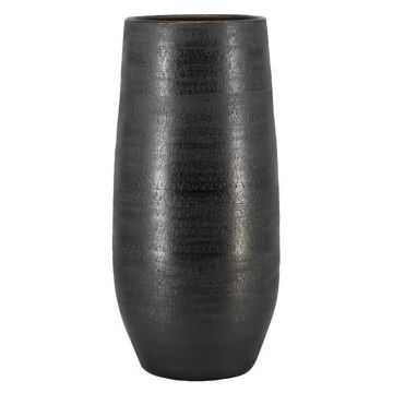 Große Keramikvase VINKAS mit Maserung, schwarz, 70cm, Ø32cm Große Keramikvase VINKAS mit Maserung, schwarz, 70cm, Ø32cm