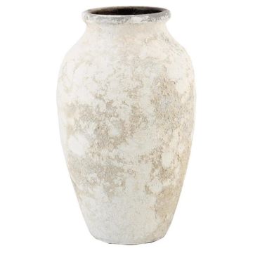 Keramik Pflanzvase SENTIF mit Struktur, antikweiß, 50cm, Ø26cm Keramik Pflanzvase SENTIF mit Struktur, antikweiß, 50cm, Ø26cm
