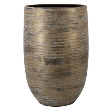 Keramik Pflanzvase RODYN mit Rillen, Farbverlauf, braun, 50cm, Ø32cm Keramik Pflanzvase RODYN mit Rillen, Farbverlauf, braun, 50cm, Ø32cm
