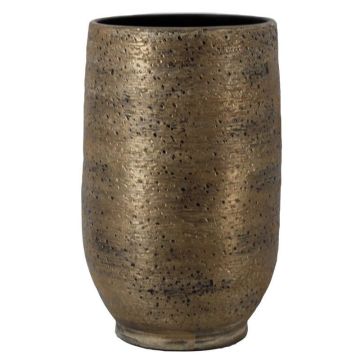 Keramik Pflanzvase YELAN mit Maserung, braun-gold, 50cm, Ø32cm Keramik Pflanzvase YELAN mit Maserung, braun-gold, 50cm, Ø32cm