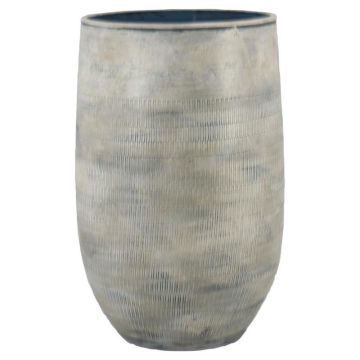 Blumenvase SOLIM, Reliefmuster, Keramik, blau-grau, 50cm, Ø32cm Blumenvase SOLIM, Reliefmuster, Keramik, blau-grau, 50cm, Ø32cm