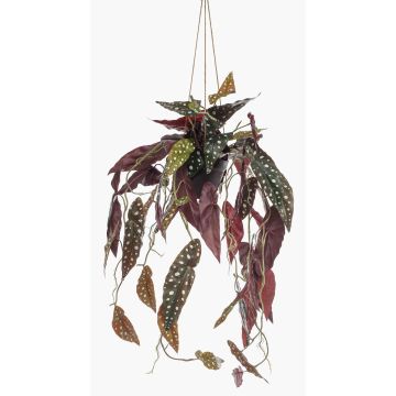 Künstliche Forellenbegonie Blumenampel VIALO, Dekotopf, grün-weiß, 80cm