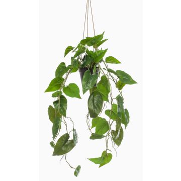 Kunstpflanze Philodendron Scandens Blumenampel URCO, Dekotopf, 80cm
