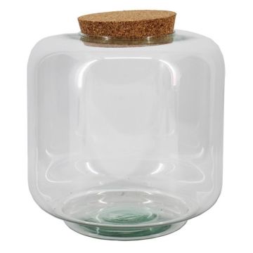 Pfalnzen Terrarium PIKFO, Glas, Korken, Standfuß, recycelt, klar, 26cm, Ø24cm Pfalnzen Terrarium PIKFO, Glas, Korken, Standfuß, recycelt, klar, 26cm, Ø24cm