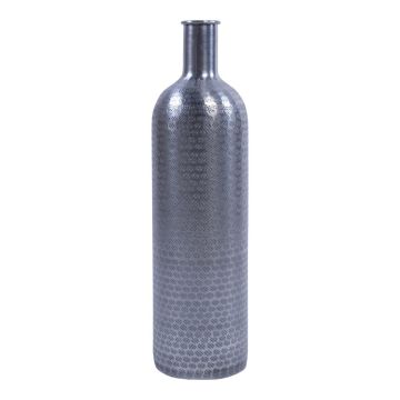 Metall Dekoflasche MAGDALINA, silber, 40cm, Ø12cm
