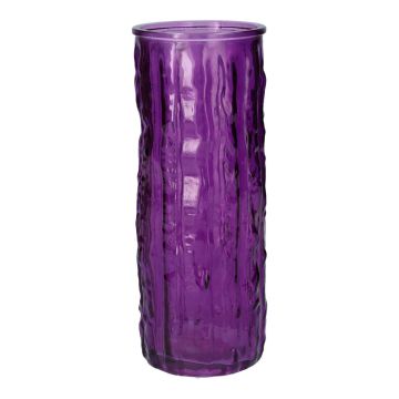 Deko Vase ANJANKA aus Glas, dunkellila, 25cm, Ø9,5cm