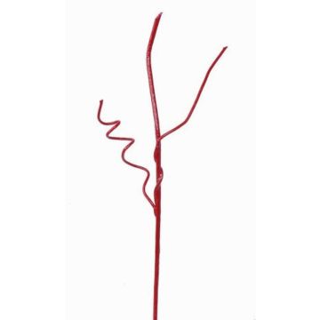 Künstlicher Korkenzieherweide Zweig, AZMIDI, lackrot, 95cm