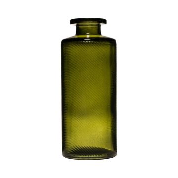 Glas Flasche Vase EMANUELA aus Glas, Maserung, olivgrün-klar, 13cm, Ø5,4cm Glas Flasche Vase EMANUELA aus Glas, Maserung, olivgrün-klar, 13cm, Ø5,4cm