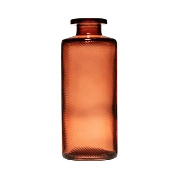 Glas Flasche Vase EMANUELA aus Glas, Maserung, lachs-klar, 13cm, Ø5,4cm Glas Flasche Vase EMANUELA aus Glas, Maserung, lachs-klar, 13cm, Ø5,4cm