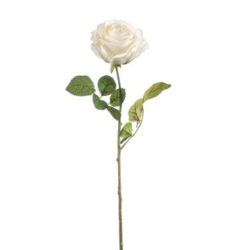 Rose künstlich BRUNETTE, weiß, 70cm, Ø11cm