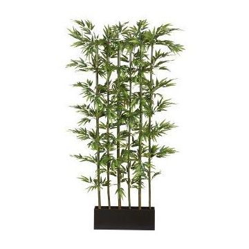 Künstlicher Japanischer Pfeilbambus Raumteiler KAWAI im Holzkasten, Naturstämme, 95x50x165cm