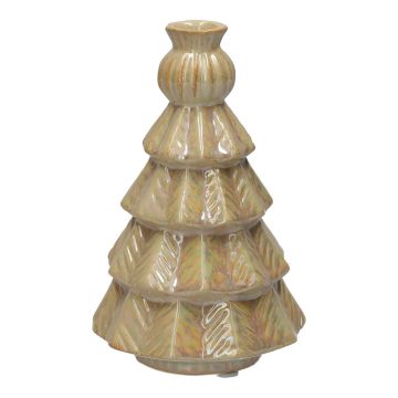 Dekoflasche Tannenbaum BRIXON, Blatt Muster, Keramik, beige, 15,5cm, Ø10cm Dekoflasche Tannenbaum BRIXON, Blatt Muster, Keramik, beige, 15,5cm, Ø10cm