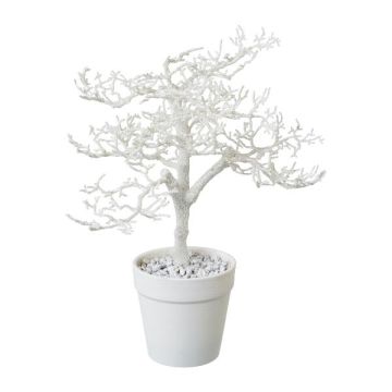 Künstlicher Baum Buche BONKA, laublos, Dekotopf, weiß, 28cm