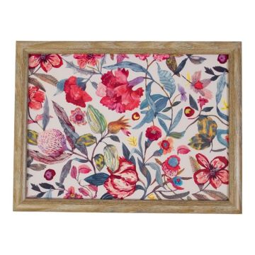 Kissentablett BJARKA, Blumen Motiv, bunt, 43x33x7cm Kissentablett BJARKA, Blumen Motiv, bunt, 43x33x7cm