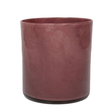 Glas Zylinder für Kerzen SANYA EARTH, burgunderrot, 12cm, Ø12cm
