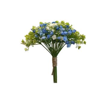 Kunstblumen Schleierkraut Bund LITAGO, grün-blau-creme, 23cm