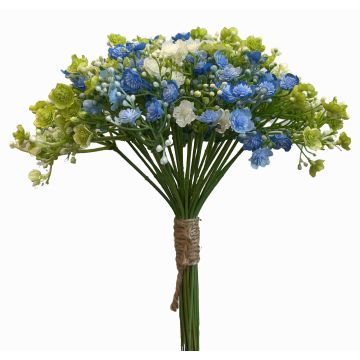 Kunstblumen Schleierkraut Bund LITAGO, grün-blau-creme, 23cm