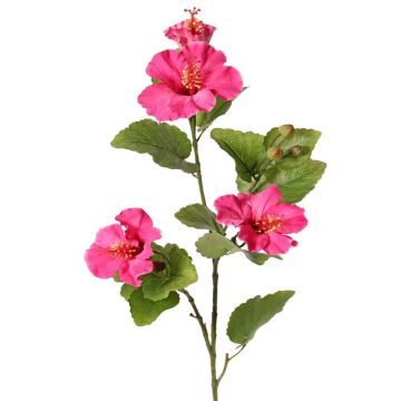 Deko Zweig Hibiskus TELSIMA mit Blüten, pink, 80cm
