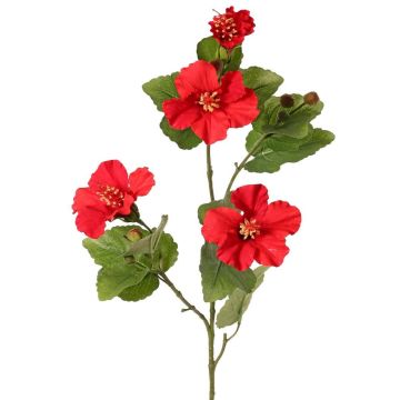 Deko Zweig Hibiskus TELSIMA mit Blüten, rot, 80cm