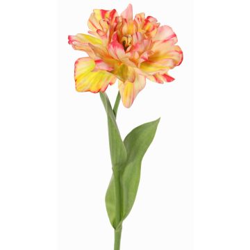 Künstliche Papageien Tulpe STEFANIE, gelb-pink, 65cm, Ø14cm
