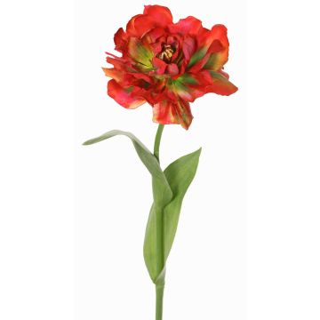 Künstliche Papageien Tulpe STEFANIE, rot-grün, 65cm, Ø14cm