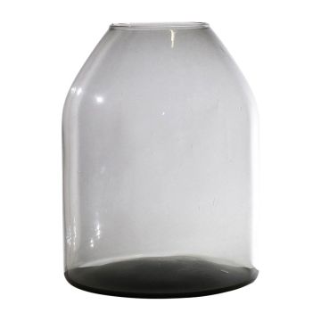 Glas Blumen Vase Glas HELVIA, recycelt, grau-klar, 25cm, Ø19cm Glas Blumen Vase Glas HELVIA, recycelt, grau-klar, 25cm, Ø19cm
