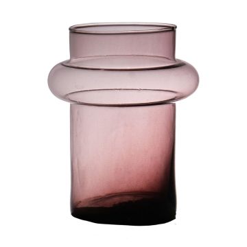 Glasvase JUSTO, recycelt, violett-klar, 20cm, Ø15cm