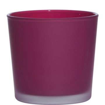Pflanztopf aus Glas ALENA FROST, magenta matt, 11cm, Ø11,5cm