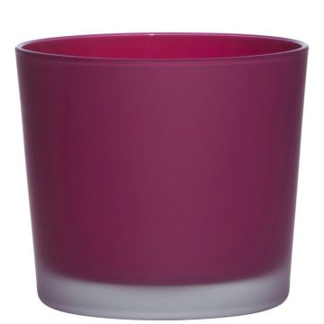 Pflanztopf aus Glas ALENA FROST, magenta matt, 12,5cm, Ø14,5cm