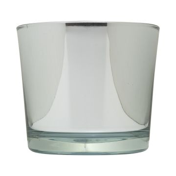 Pflanztopf aus Glas ALENA SHINY, silber glänzend, 12,5cm, Ø14,5cm Pflanztopf aus Glas ALENA SHINY, silber glänzend, 12,5cm, Ø14,5cm