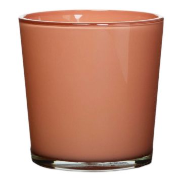 Übertopf aus Glas ALENA, pfirsich, 19cm, Ø19cm Übertopf aus Glas ALENA, pfirsich, 19cm, Ø19cm