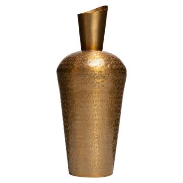 Flasche Metallvase VICTORINO, Struktur, gold, 41cm, Ø16,5cm Flasche Metallvase VICTORINO, Struktur, gold, 41cm, Ø16,5cm