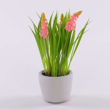 Künstliche Blume Traubenhyazinthe NARMADA im Zementtopf, rosa, 20cm