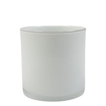 Großes Glas für Teelicht SANYA EARTH, weiß, 8cm, Ø8cm Großes Glas für Teelicht SANYA EARTH, weiß, 8cm, Ø8cm