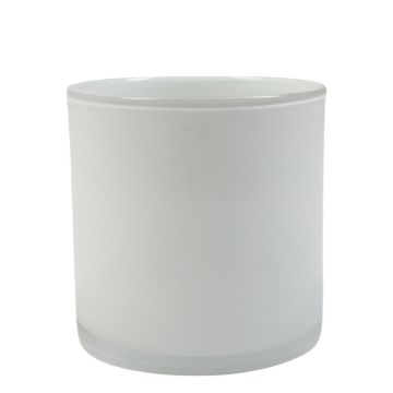 Glas Zylinder für Kerzen SANYA EARTH, weiß, 10cm, Ø10cm Glas Zylinder für Kerzen SANYA EARTH, weiß, 10cm, Ø10cm