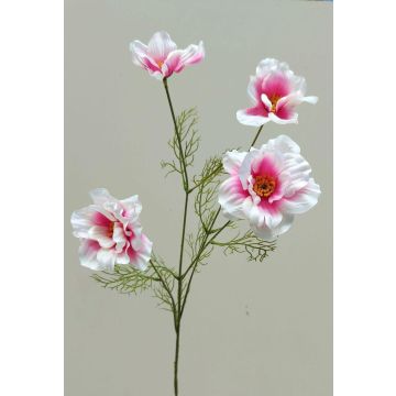 Deko Blumenzweig Schmuckkörbchen PRESTIOSA, weiß-rosa, 75cm, Ø6-11cm